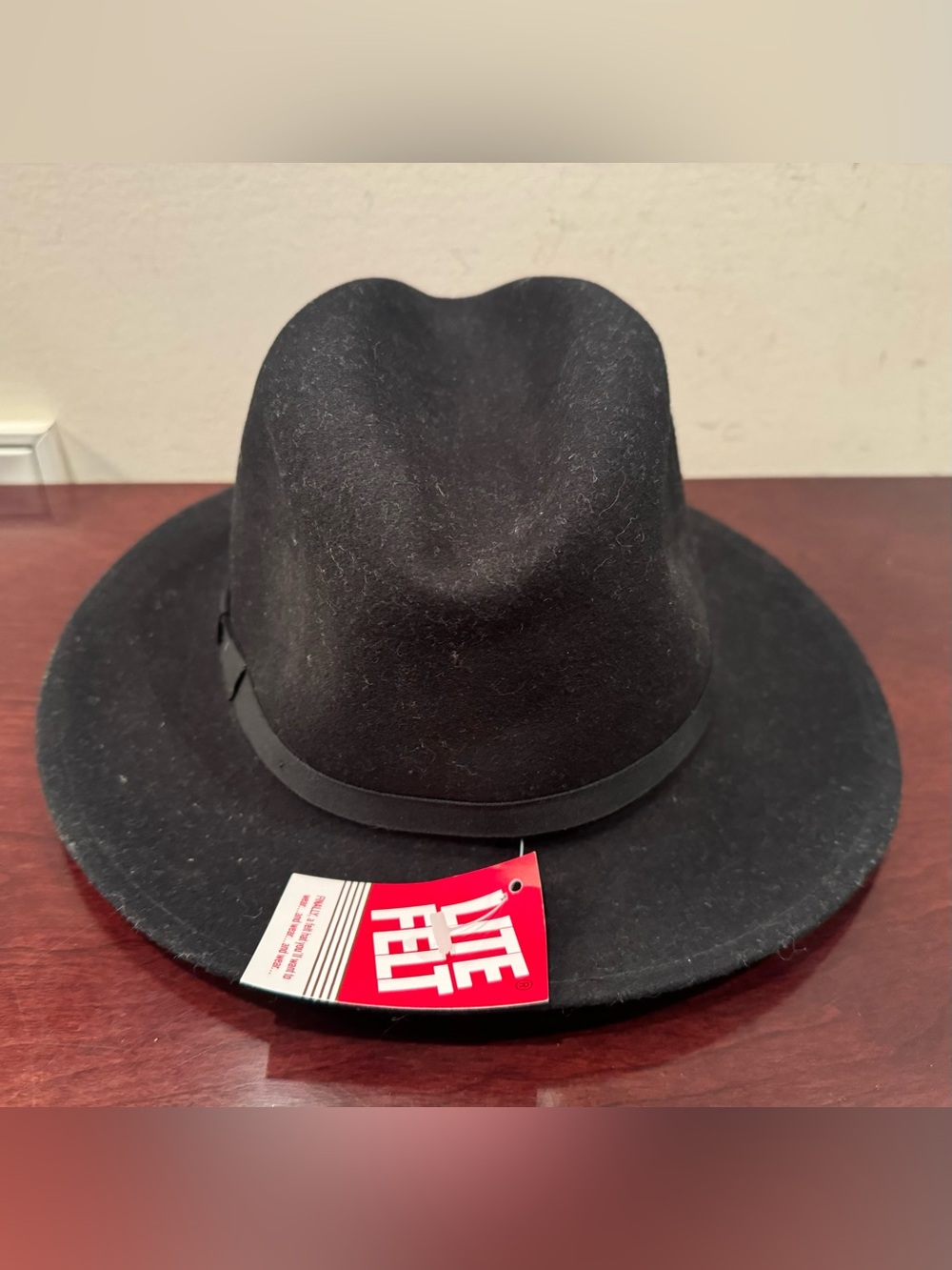 Men’s Country Gentleman Black Lite Felt 100%Wool Hat - Size XL - New with Tags